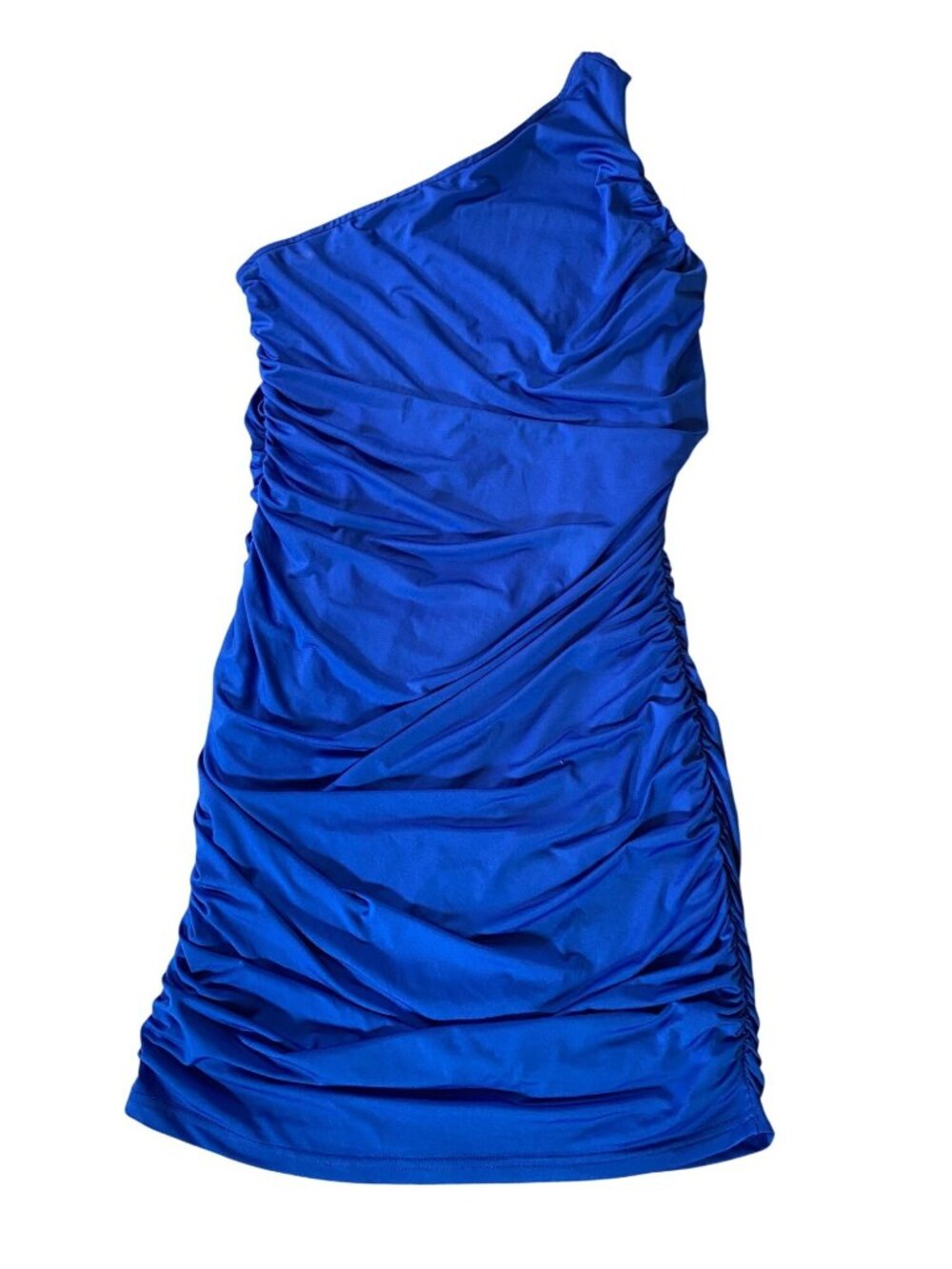 Prettygarden Royal Blue One-Shoulder Ruched Mini Dress XL